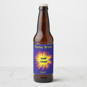 Yellow Blue Red Dump Trump Beer Label