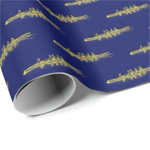 Yellow Blue Rowing Rowers Crew Team Water Sports Wrapping Paper