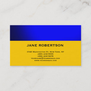 Yellow Blue Simple Plain Business Card