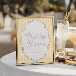 Yellow & Blue Stripe Display Shower Sign