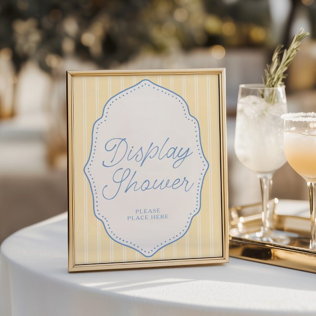 Yellow & Blue Stripe Display Shower Sign (Creator Uploaded)