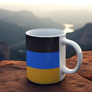 Yellow Blue Stripes Coffee Mug