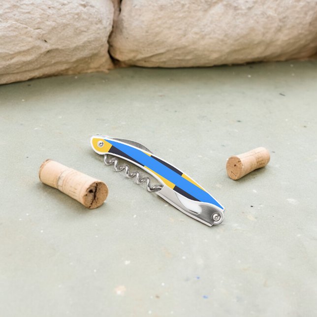 Yellow Blue Stripes  Corkscrew (Corkscrew Bottle Opener)