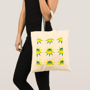 Yellow Blue Sun Tote Bag