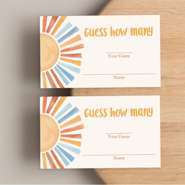 Yellow blue sunshine boho guess how many cards (Creator Uploaded)