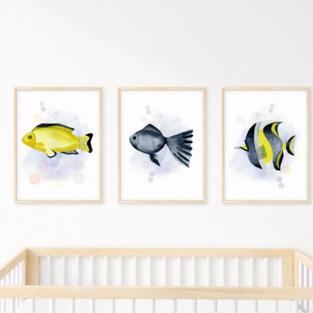 Yellow Blue Tropical Fish Ocean Theme Poster (Creator Uploaded)
