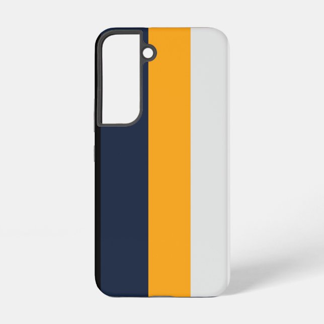 Yellow, blue, white, and black stripes samsung galaxy s22 case (Back)