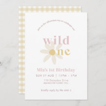 Yellow Blush Boho Daisy Floral First Birthday