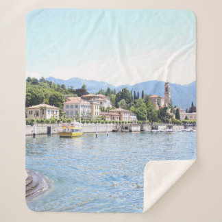 YELLOW BOAT DOCKED NEAR BUILDING SHERPA BLANKET