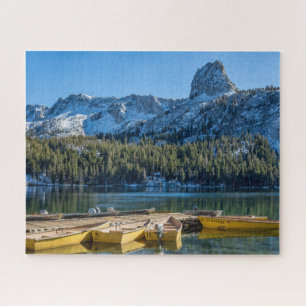 Yellow Boats Blue Mountains Jigsaw Puzzle