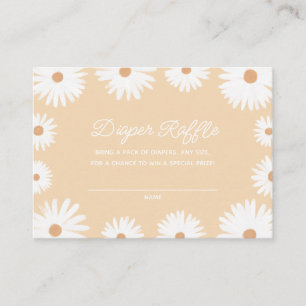 Yellow Boho Daisy Floral Baby Shower Diaper Raffle Enclosure Card