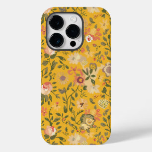 Yellow Boho Floral Background Case-Mate iPhone 14 Pro Case