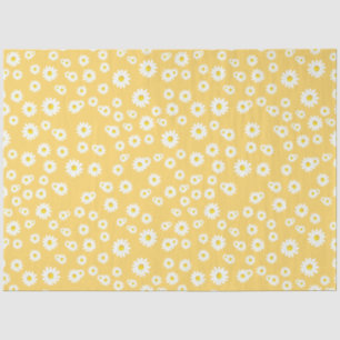 Yellow Boho Spring Daisies Pattern Tissue Paper