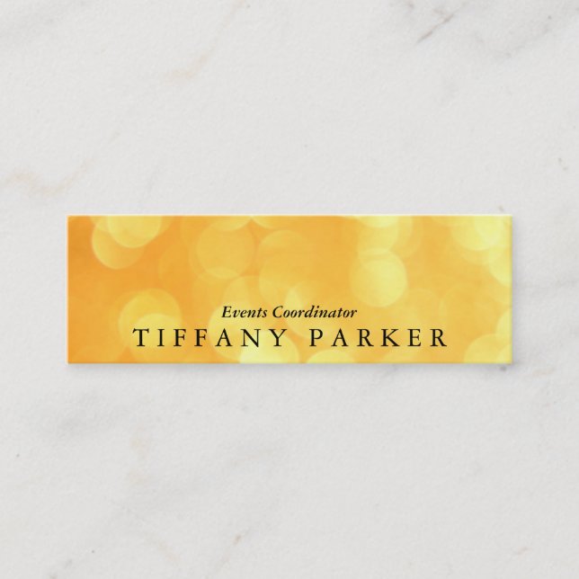 Yellow Bokeh Mini Business Card (Front)