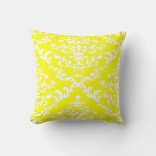 Yellow Bold Damask @ Emporiomoffa Cushion