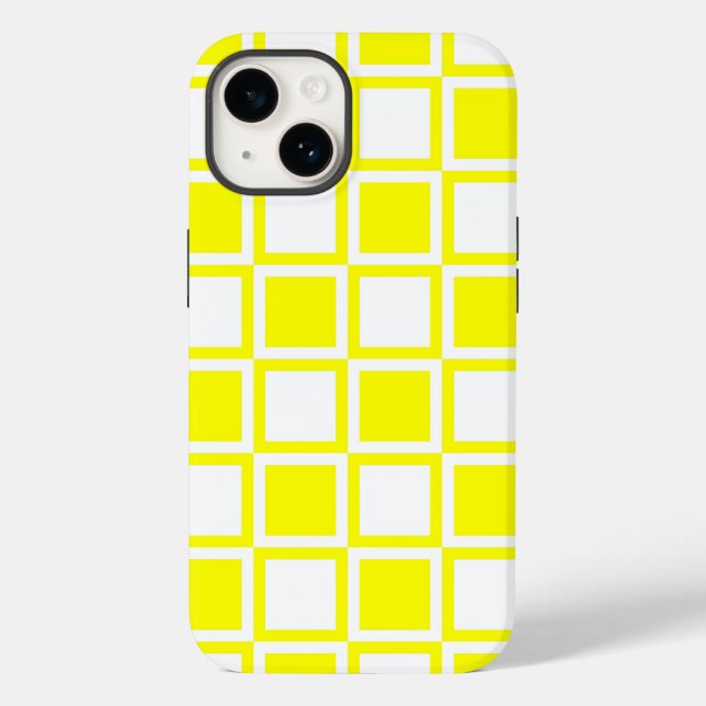 Yellow Bold Mod Squares Case-Mate iPhone Case (Back)