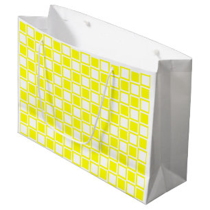 Yellow Bold Mod Squares Large Gift Bag