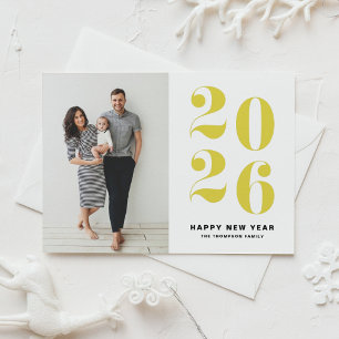 Yellow Bold Typography 2022 Photo Happy New Year Holiday Postcard