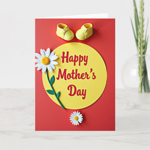 Yellow Booties Mothers Day Card