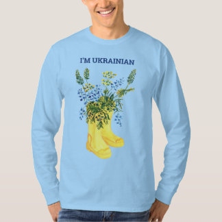 Yellow boots with blue flowers Ukraine Sweatshirt T-Shirt