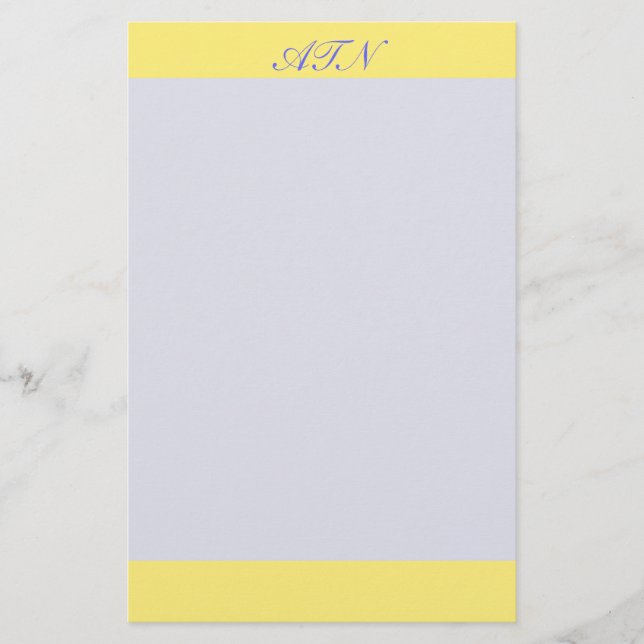 yellow border monogram stationery (Front)