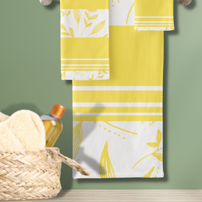 Yellow Botanical Bathroom Towel Set (Creator Uploaded)