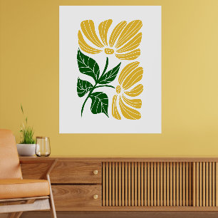 Yellow Botanical Flower Scandinavian Wall Art Prin