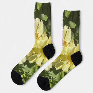 Yellow Botanical Flowers Socks
