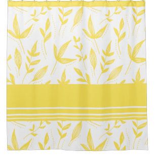 Yellow Botanical Shower Curtain