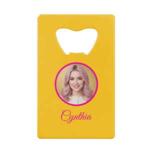 Yellow Bottle Opener Custom Text Bar Key Gift Tool