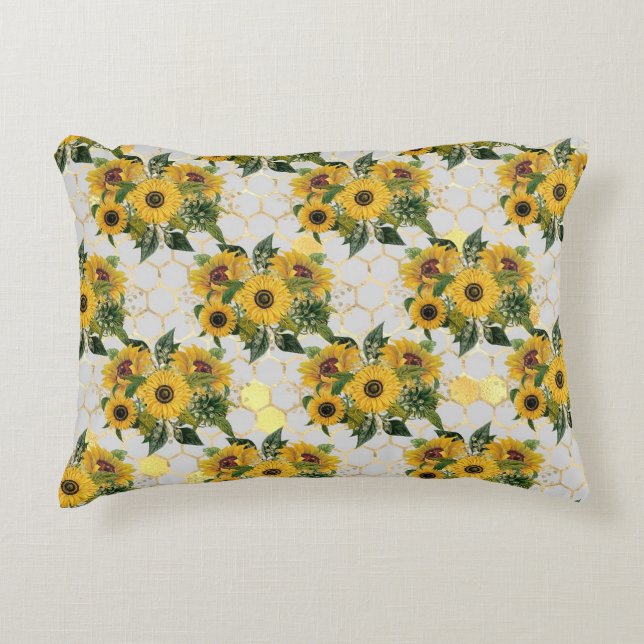 Yellow Bouquet Accent Pillow (Front)