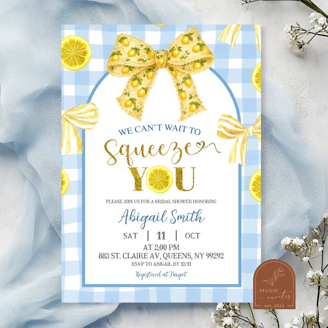 Yellow Bow Lemon Baby Shower Invitation (Creator Uploaded)
