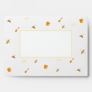 Yellow Bow Whimsical Honey Bee Envelope
