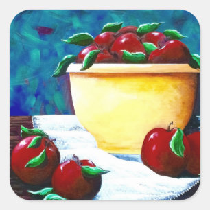 Yellow Bowl with Apples Sticker