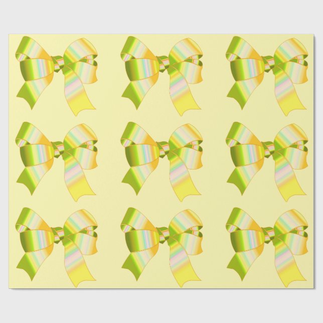 Yellow Bows Wrapping Paper (Flat)