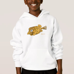 Yellow boxfish cartoon illustration