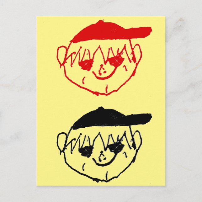 Yellow Boys with Baseball Caps Party Postcard (Front)