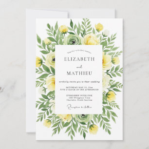 Yellow Breezy Botanical Wedding Invitation