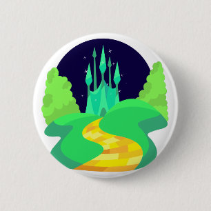 yellow brick road 6 cm round badge