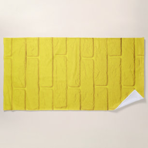 yellow brick wall beach towel