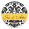 Yellow Bride Groom Damask Wedding Seal