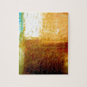 Yellow Brown Abstract Jigsaw Puzzle