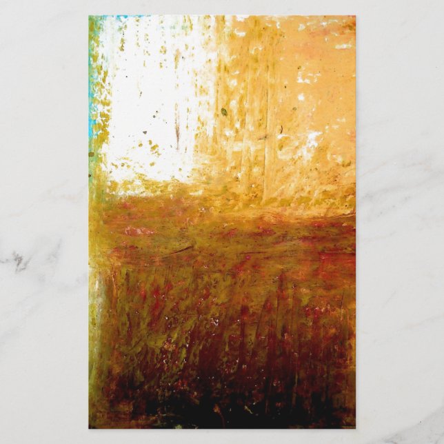 Yellow Brown Abstract Stationery (Front)