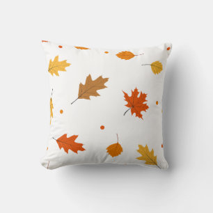 Yellow, Brown and Orange Maple leaves Cushion