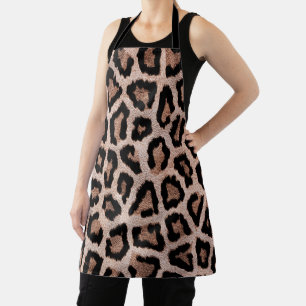 Yellow Brown Black Leopard Animal Print Apron