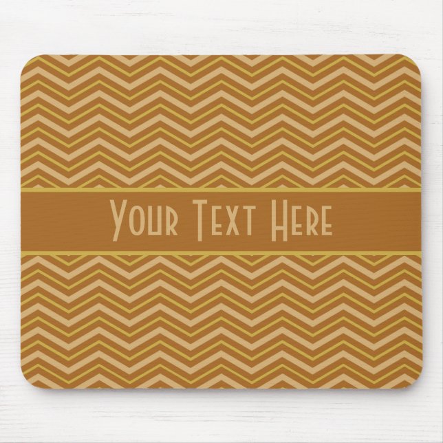 Yellow & Brown Chevron Pattern mousepad (Front)