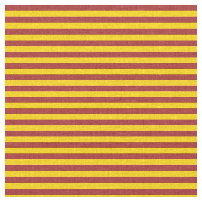 Yellow & Brown Coloured Lined Pattern Fabric (Close Up)