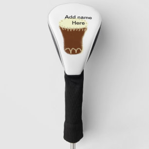 Yellow brown drum watercolor add name hand-drawn s golf head cover