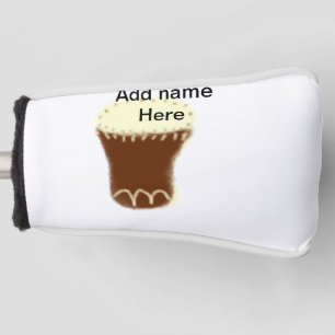 Yellow brown drum watercolor add name hand-drawn s golf head cover