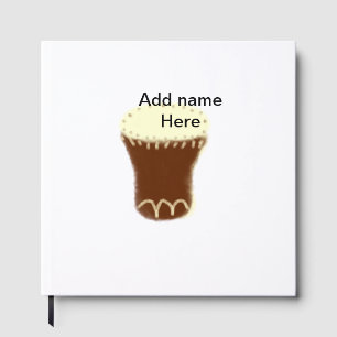 Yellow brown drum watercolor add name hand-drawn s guest book